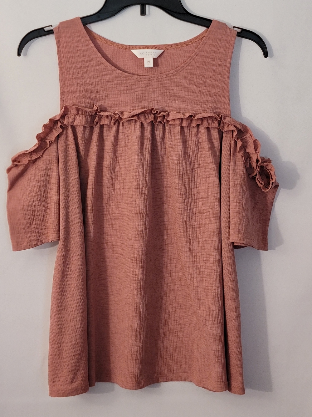Lauren Conrad Cold-Shoulder Ruffle Top Size M